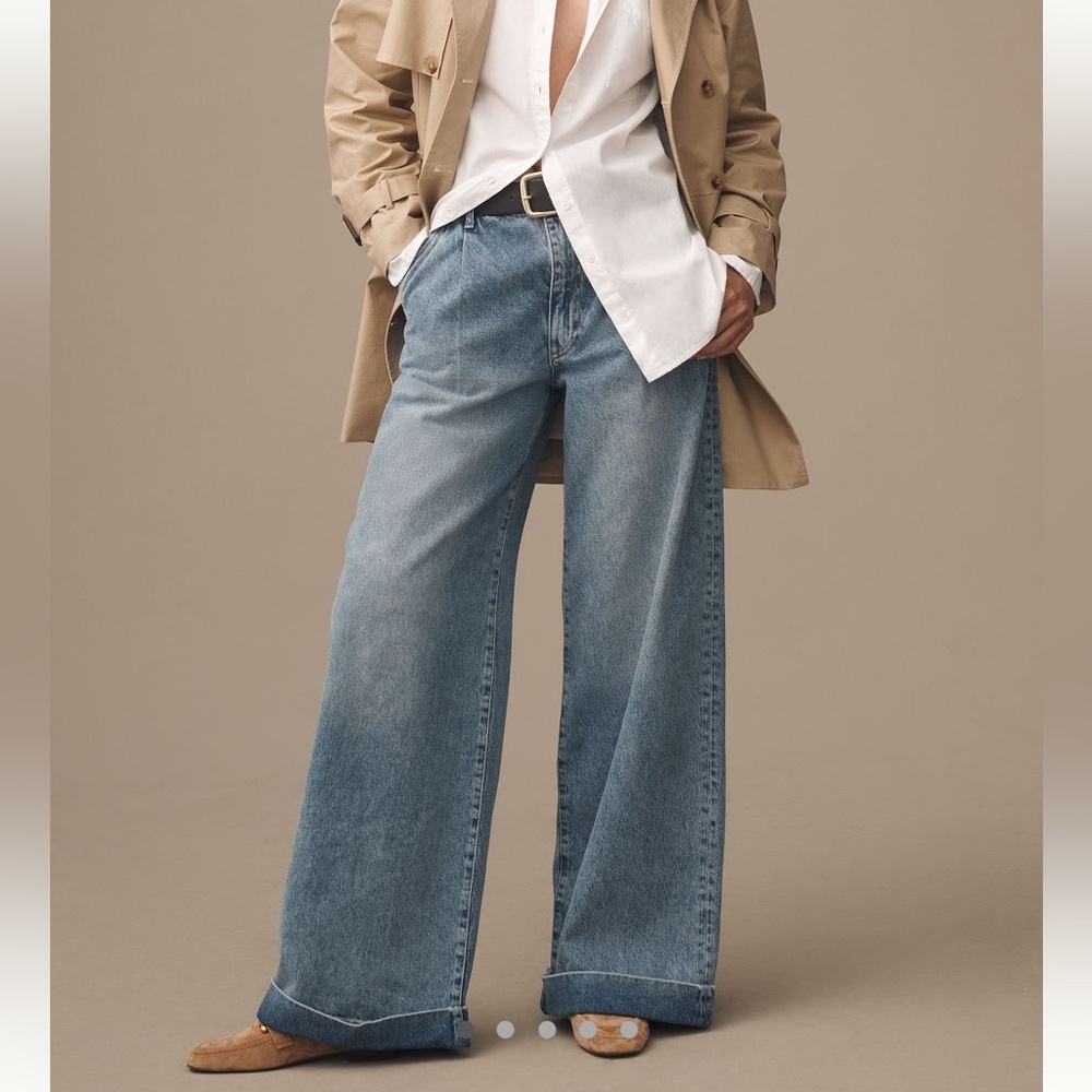 Pilcro High Rise Wide Leg Jeans - Light Blue